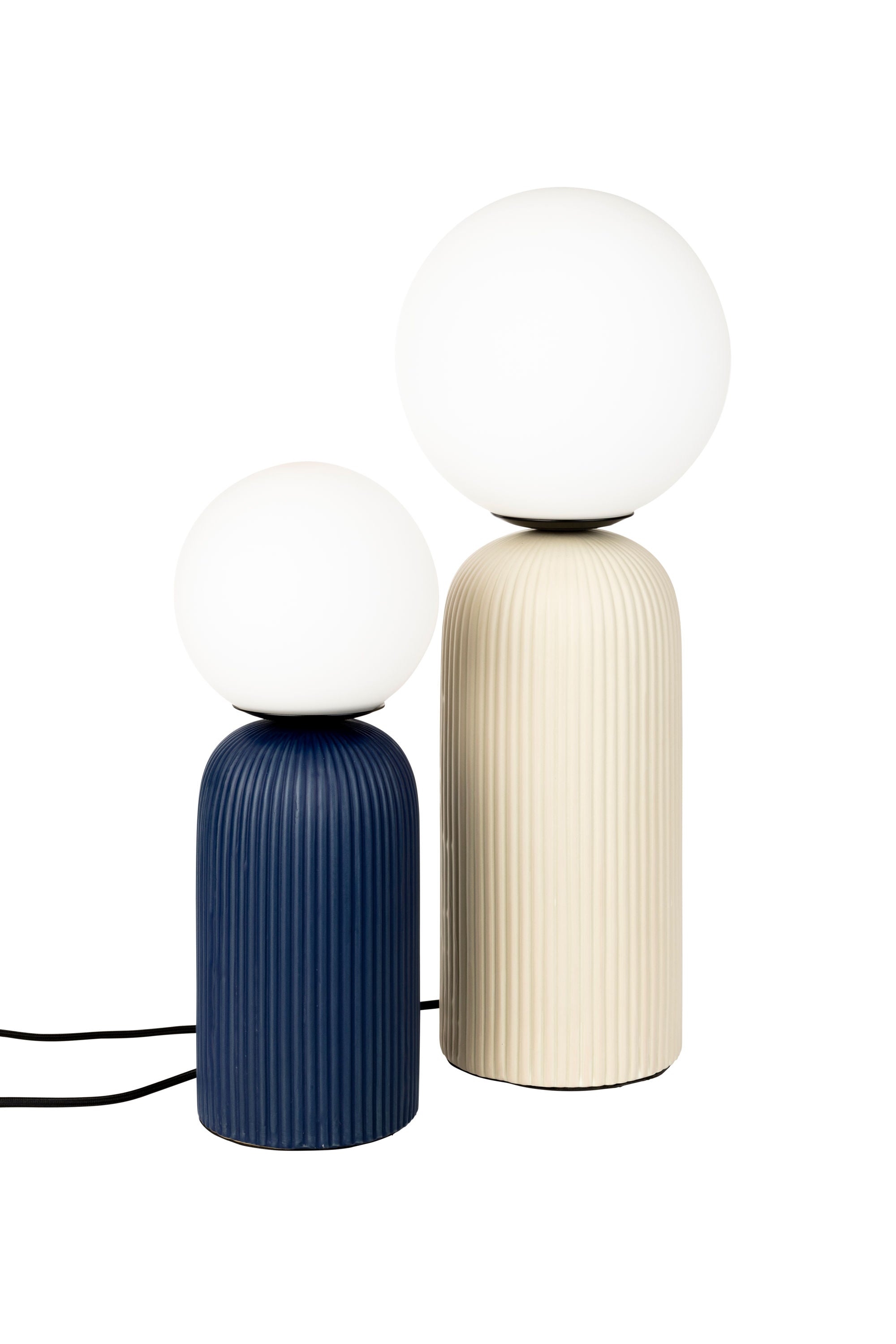 Zuiver Dash Ribbed Ceramic Royal Blue Table Lamp Small